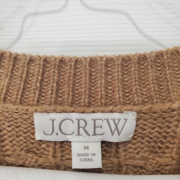 J. Crew Women's Tan Cable Knit Cardigan Size Medium - Picture 9 of 16